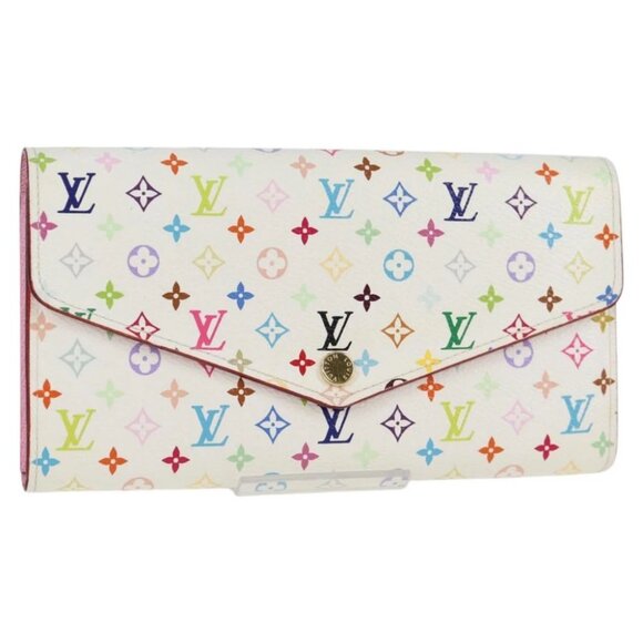 LOUIS VUITTON Multicolor Portefeuille Sarah Wallet White - Picture 1 of 15